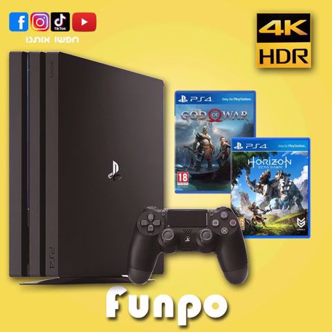 סוני פלייסטיישן 4 פרו  PS4  Pro 4K  1Tb חבילת אקסלוסיב