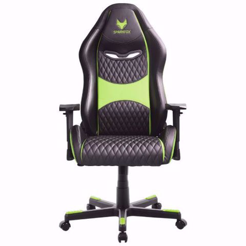 מושב גיימינג SPARKFOX בטקסטורת מעויינים gc80d ירוק