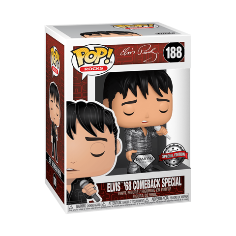 Funko Pop - Elvis 68' Comback Diamond SE  (Elvis)  188  בובת פופ אלביס