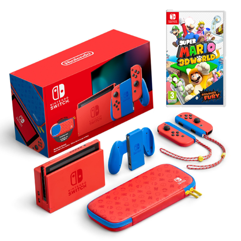 נינטנדו סוויץ (1.1)  Nintendo Switch V2 Mario Limited Edition חבילת מריו