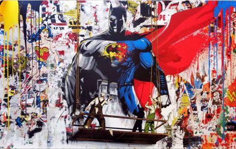 פוסטר קנבס באטמן וסופרמן Canvas Super Man ANd Batman