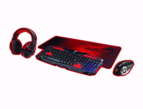 סט מקלדת ועכבר גיימינג DRAGON PC GAMING 4-1 RED