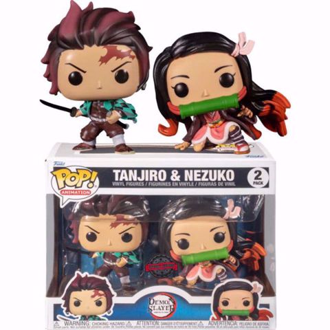 בובת פופ | דימון סלייר  | Funko Pop -  (Demon Slayer) Tanjiro & Nezuko  2Pack
