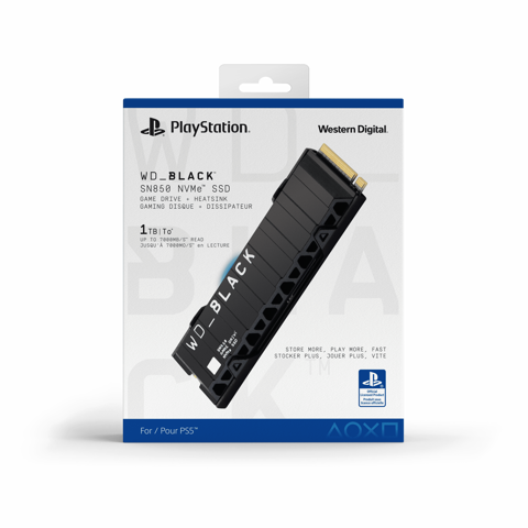 הרחבת זיכרון לסוני | דיסק אחסון סוני 5 | WD Black SN850 1Tb M.2 Gen4 With Heatsink