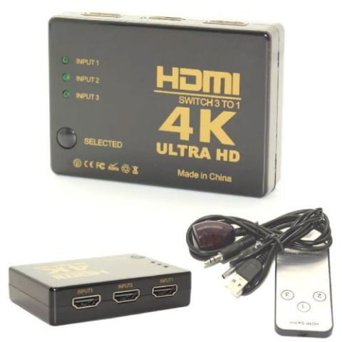 בורר מ1 ל-3 HDMI כולל שלט