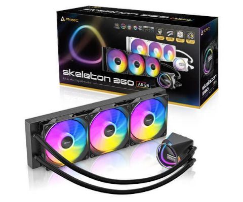 תמונה של קירור נוזלי משולש Antec SKELETON 360 ARGB Black INTEL/AMD