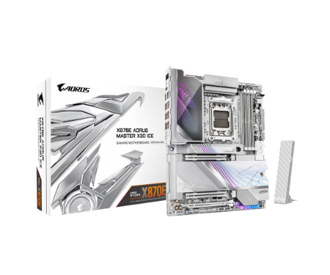 תמונה של לוח אם GIGABYTE X870E AORUS MASTER X3D ICE WIFI7 ATX BT 10GBE
