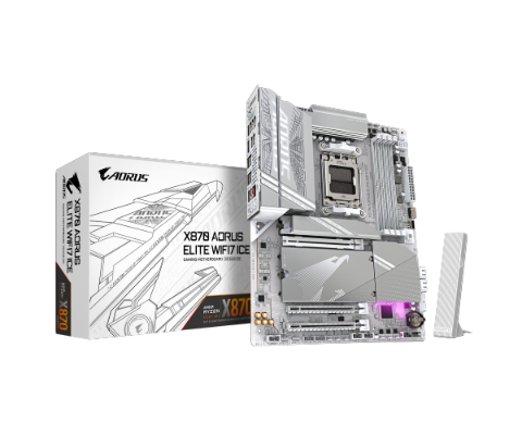 תמונה של לוח אם GIGABYTE X870E AORUS ELITE X ICE WIFI7 ATX BT 2.5GBE