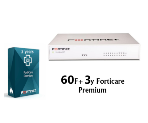 תמונה של באנדל מכשיר 60F ורשיון FortiGate-60F HW PLUS 3y