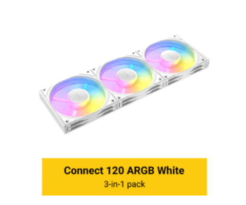 תמונה של מאוררים למארז ANTEC Connect C120 ARGB WHITE 3PK