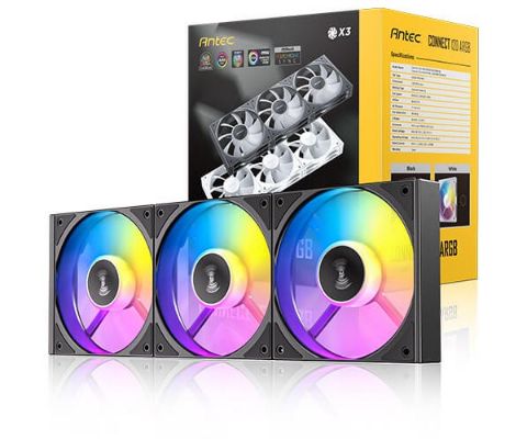 תמונה של מאווררים למארז ANTEC Connect C120 Reverse ARGB BLACK 3PK