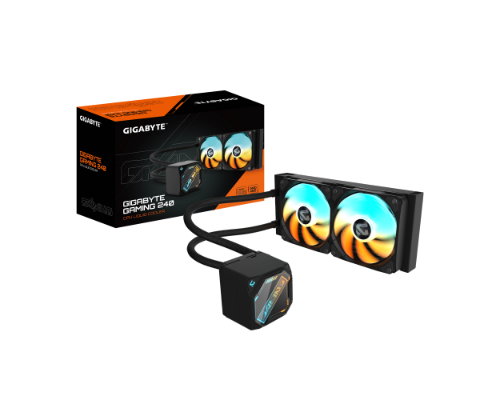 תמונה של קירור נוזלי כפול Gigabyte Gaming 240 2XARGB 120MM Fan Black