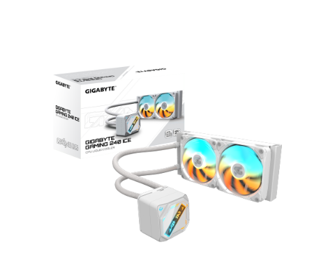תמונה של קירור נוזלי כפול Gigabyte Gaming 240 ICE 2XARGB 120MM Fan White