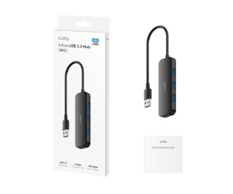 תמונה של מפצל USB CUDY UH40A USB3.0 4-PORTS HUB