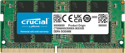 תמונה של זכרון לנייד Crucial 16GB DDR4 3200Mhz C22 SODIMM