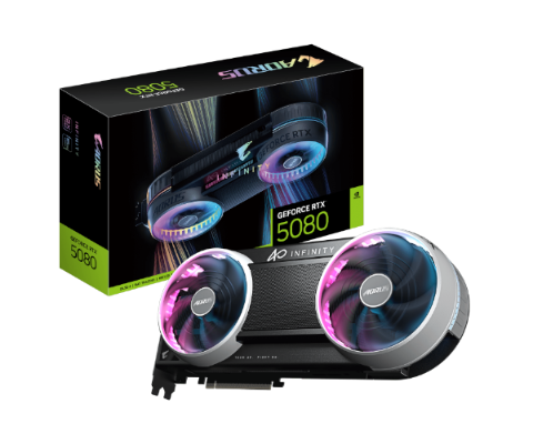 תמונה של כרטיס מסך AORUS RTX 5080 INFINITY 16GB GDDR7 WINDFORCE HYPERBURST