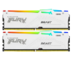 תמונה של זכרון לנייח לבן Kingston Fury Beast RGB 32GB 2X16 DDR5 6000Mhz C3