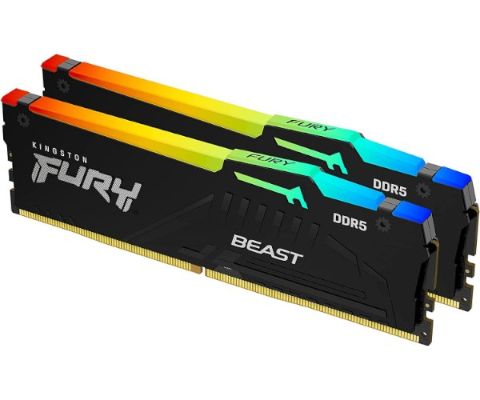 תמונה של זכרון לנייח Kingston Fury Beast RGB 32GB 2X16 DDR5 6800Mhz C34