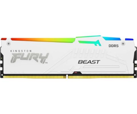 תמונה של זכרון לבן לנייח Kingston Fury Beast RGB 32GB DDR5 6800Mhz C34