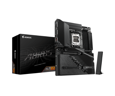 תמונה של לוח אם עם מחברי חשמל מאחור Gigabyte B850 A STEALTH AM5 DDR5 WIFI7