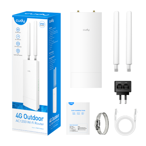 תמונה של נתב מוקשח אלחוטי כולל מודם סלולרי CUDY LT500 OUTDOOR 4G LTE