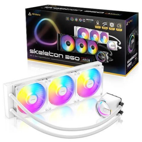 תמונה של קירור נוזלי משולש Antec SKELETON 360 ARGB White INTEL/AMD