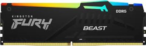 תמונה של זכרון לנייח Kingston Fury Beast Black RGB 16GB 6400MHZ DDR5 C36