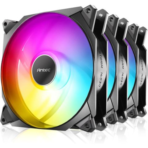 תמונה של מאווררים למארז Antec Storm T3 140mm Black ARGB 3 Fan Pack