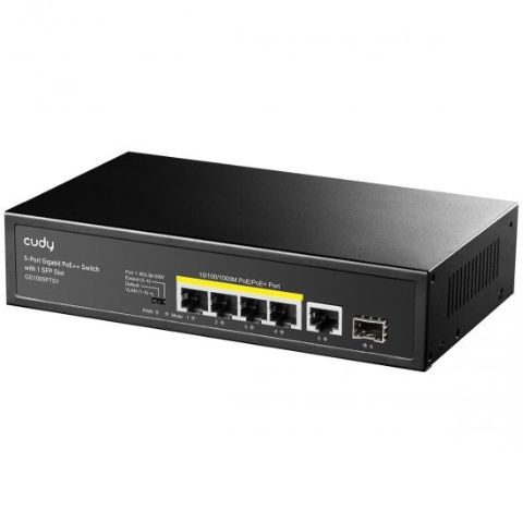 תמונה של מתג לא מנוהל CUDY GS1005PTS1 5PORT 1GB POE 1XSFP total 120W
