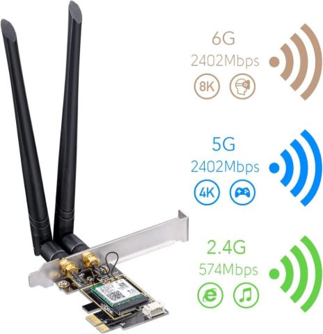 תמונה של כ.רשת אלחוטי Cudy WE3000 AX200 WIFI 6 Bluetooth 5.2 PCI-E