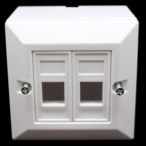תמונה של קופסאת פלסטיק לשני מחברים RJ-45 Plastic box Cat5
