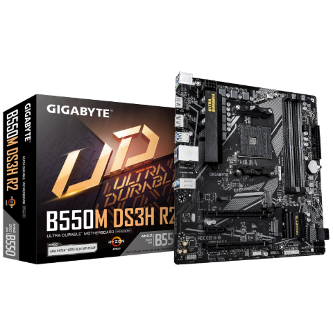 תמונה של לוח אם למעבדי Gigabyte B550M DS3H R2 DDR4 Micro-Atx For AMD AM4