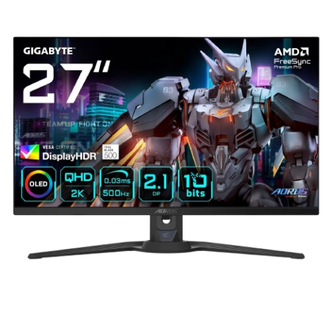 תמונה של מסך GIGABYTE AORUS FO27Q5P 27 2K QD-OLED 0.03ms 500Hz HDR USB KVM