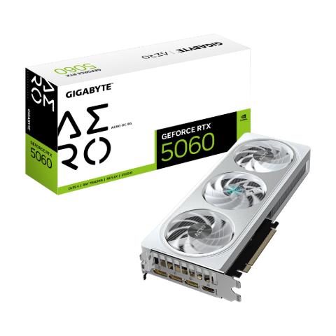 תמונה של כרטיס מסך Gigabyte GeForce RTX 5060 AERO OC 8GB