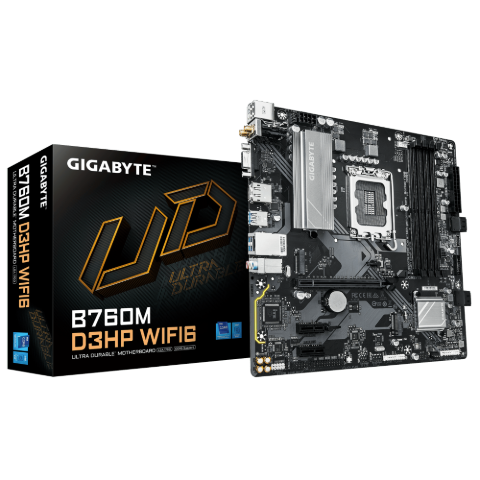 תמונה של לוח אם אינטל GIGABYTE B760M D3HP WIFI6 mATX DP HDMI VGA LGA1700