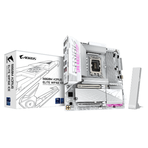 תמונה של לוח למעבד דור 15 Gigabyte B860M AORUS ELITE WIFI6E ICE ATX 2.5GB
