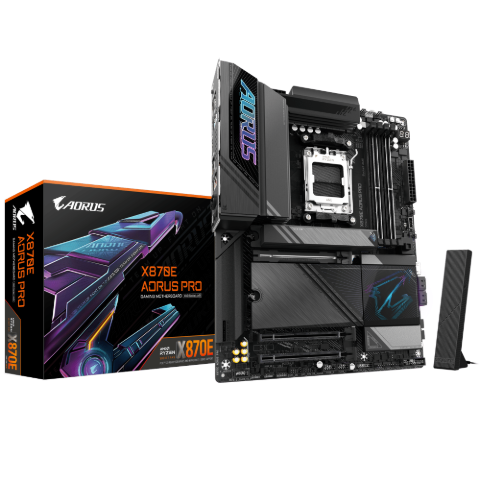 תמונה של לוח אם GIGABYE X870E AORUS PRO ATX WIFI7 DDR5 AM5 2.5GBE LAN