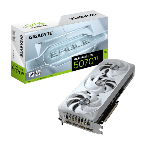 תמונה של כרטיס מסך GIGABYTE GeForce RTX 5070 Ti EAGLE OC ICE SFF 16G