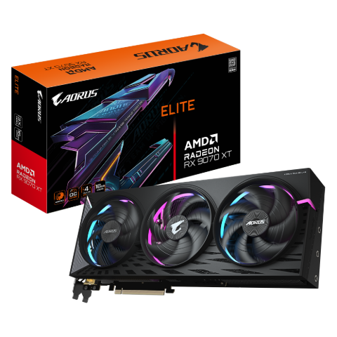 תמונה של כרטיס מסך GIGABYTE AORUS Radeon RX9070 XT ELITE 16G