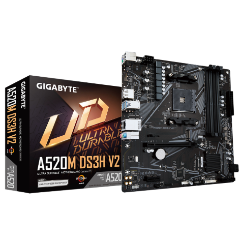 תמונה של לוח אם GIGABYTE A520M DS3H V2 1.0 AM4 AMD MICRO-ATX