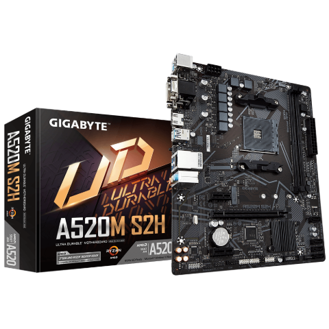 תמונה של לוח אם למעבדי Gigabyte A520M S2H 1.3 VGA DVI HDMI AM4 AMD