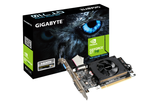 תמונה של כרטיס מסך Gigabyte GT 710 2GB 2.0 VGA DVI HDMI Low Profile