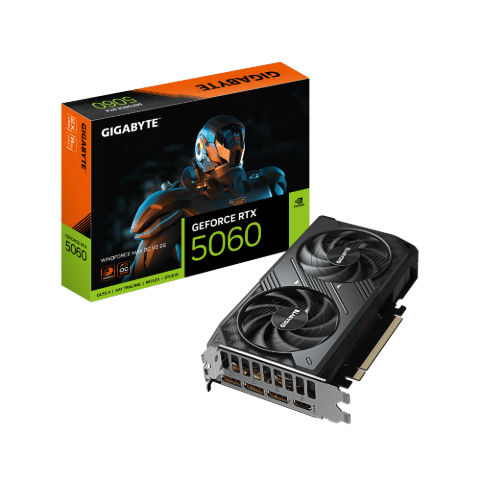 תמונה של כרטיס מסך Gigabyte RTX 5060 WINDFORCE MAX OC V2 8GB