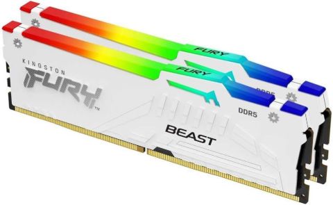 תמונה של ז.לבן לנייח DDR5 32GB 2x16GB 6400Mhz C32  Kingston Fury Beast RGB